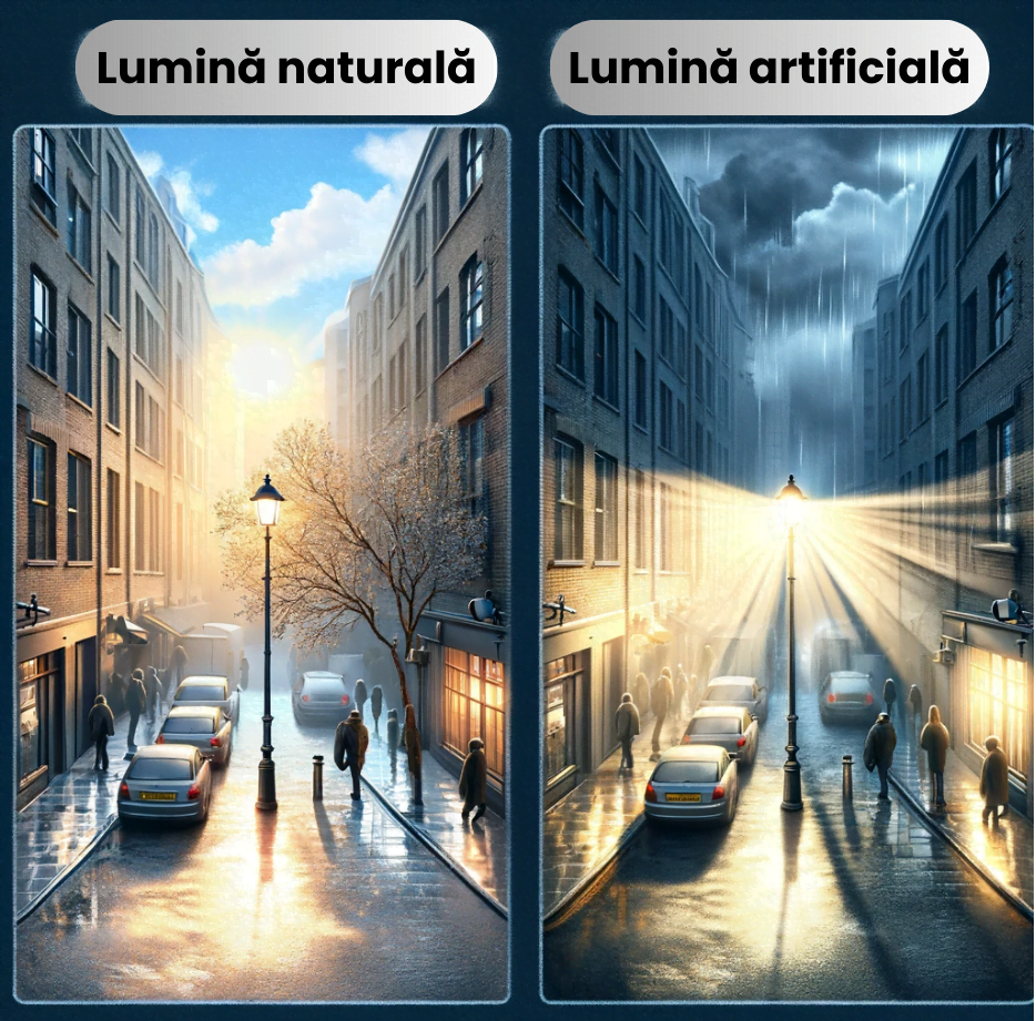 diferența dintre iluminarea naturală si cea artificială 